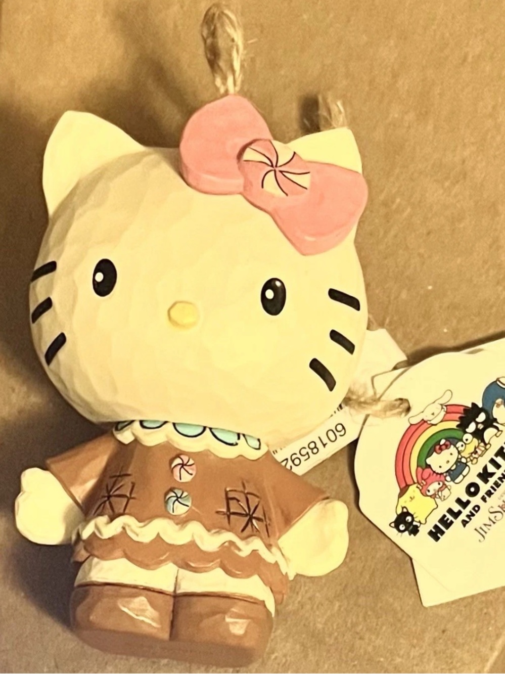 Gingerbread Hello Kitty 3.5” Stone Resin Ornament by Jim Shore for Enesco
